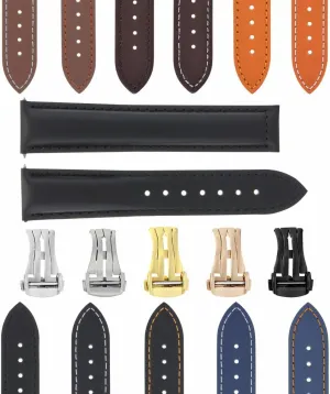 Oris Watch Ewatchparts 18-19-20-22-24mm Classic Men's Leather alter Watch Band Strap with Clasp Compatible with 