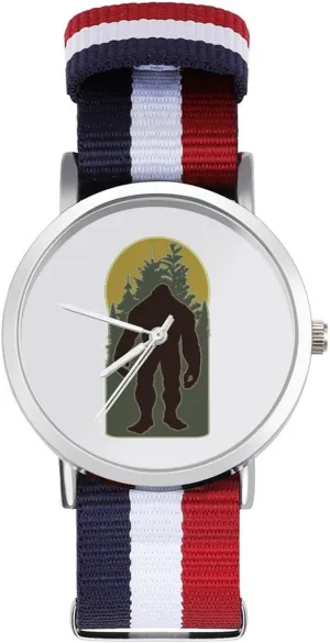 Outdoor Sport Business Wrist Watches Non-Scale Work Casual Watch magnetosphere retreat Woodsy Bigfoot Nylon Braided Strap 