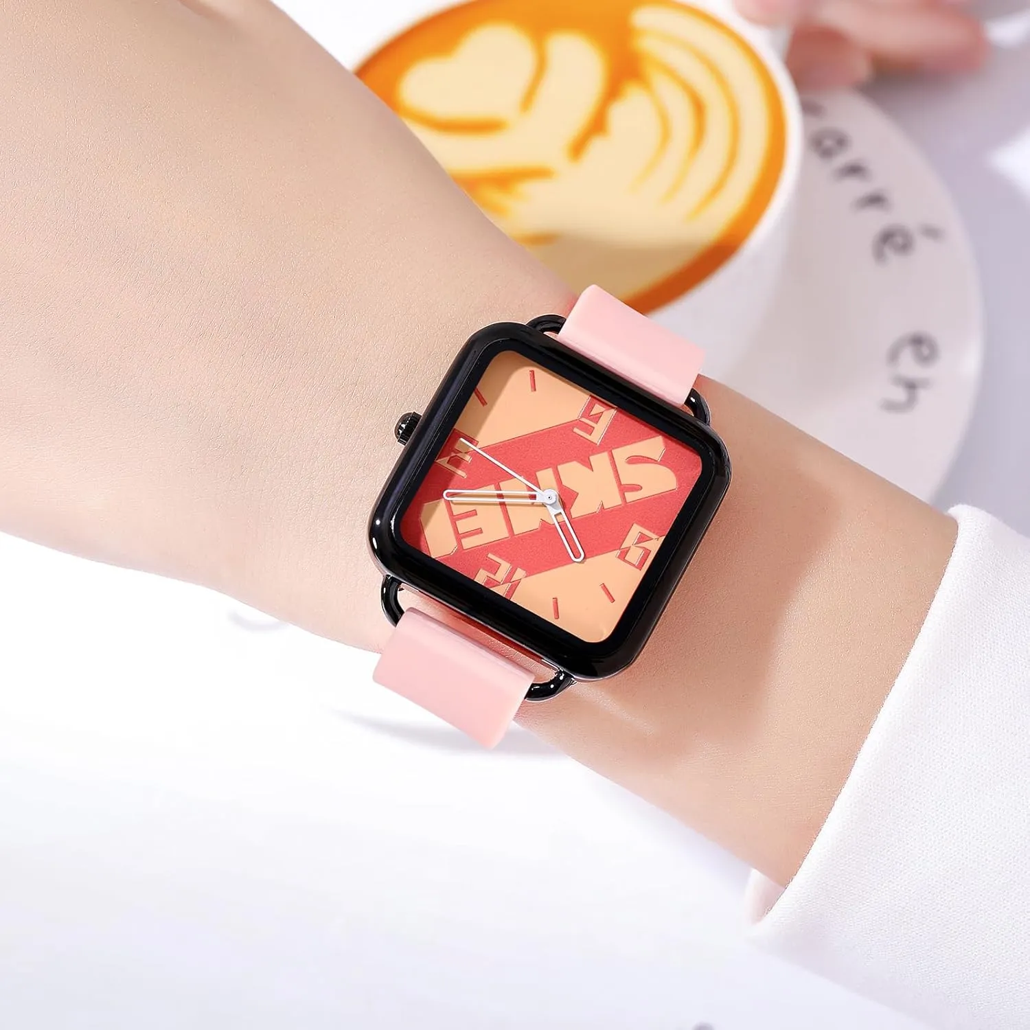 Outdoor Sports Watch Gosasa Women's Square Quartz friendliness reflect Watch with Silicone Strap, Simple Fashion Design, Waterproof 