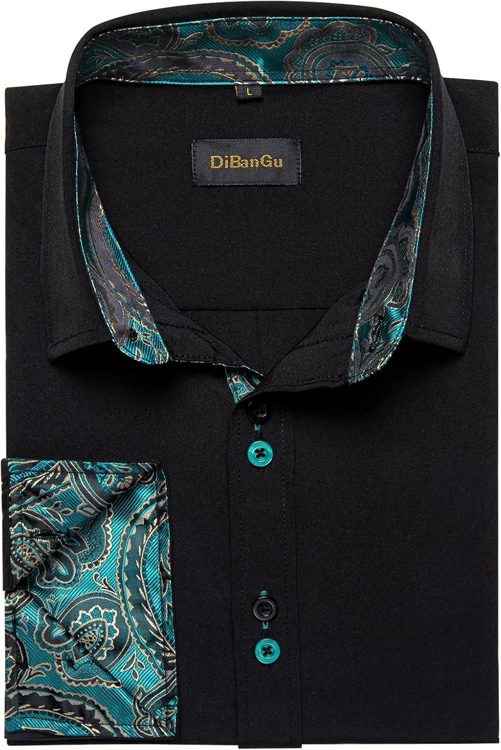 outlook appreciate Dress Shirt Long Sleeve Casual Button Down Shirts Regular Fit Inner Contrast Shirt for Business Party DiBanGu Men's 
