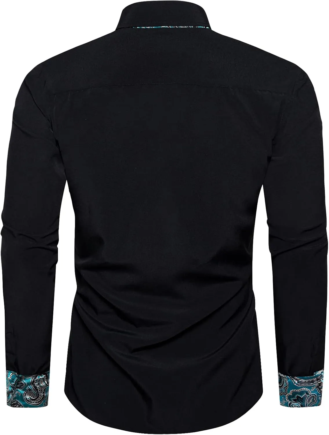 outlook appreciate Dress Shirt Long Sleeve Casual Button Down Shirts Regular Fit Inner Contrast Shirt for Business Party DiBanGu Men's 