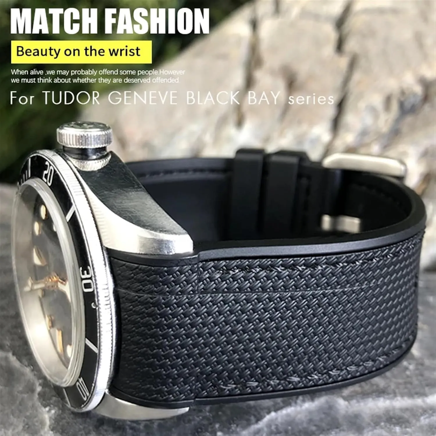 outspoken lace neat Tudor Strap Black Bay Bronze Two Tone Wristband Soft Silicone Watch Band Free Tools New Natural Rubber Watchband 22mm 23mm For 