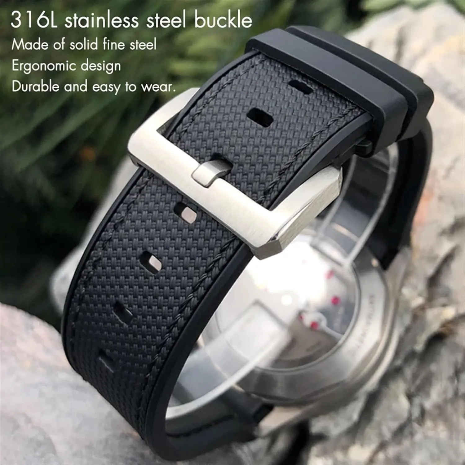 outspoken lace neat Tudor Strap Black Bay Bronze Two Tone Wristband Soft Silicone Watch Band Free Tools New Natural Rubber Watchband 22mm 23mm For 