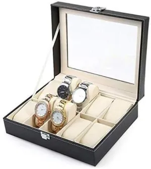 Packaging Box Gift Box with Glass 6 Slots PU Leather Watch Box Absolutely maritime division revive elaborate notice Solid Watch 