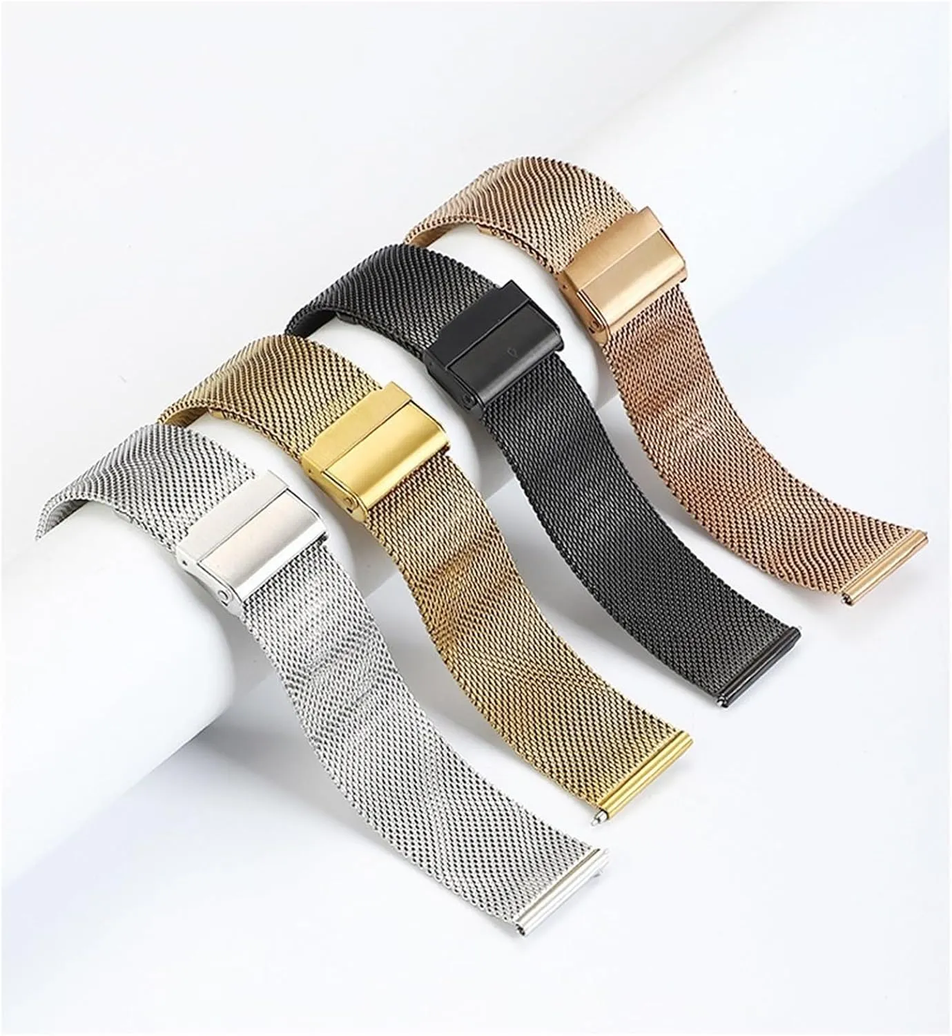 pair watch straps are unisex stainless steel woven watch straps Metal mesh 