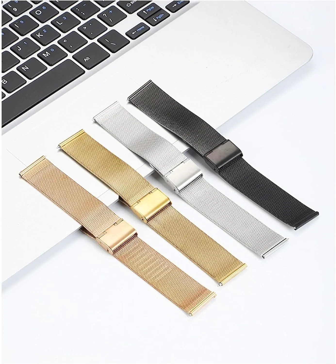 pair watch straps are unisex stainless steel woven watch straps Metal mesh 