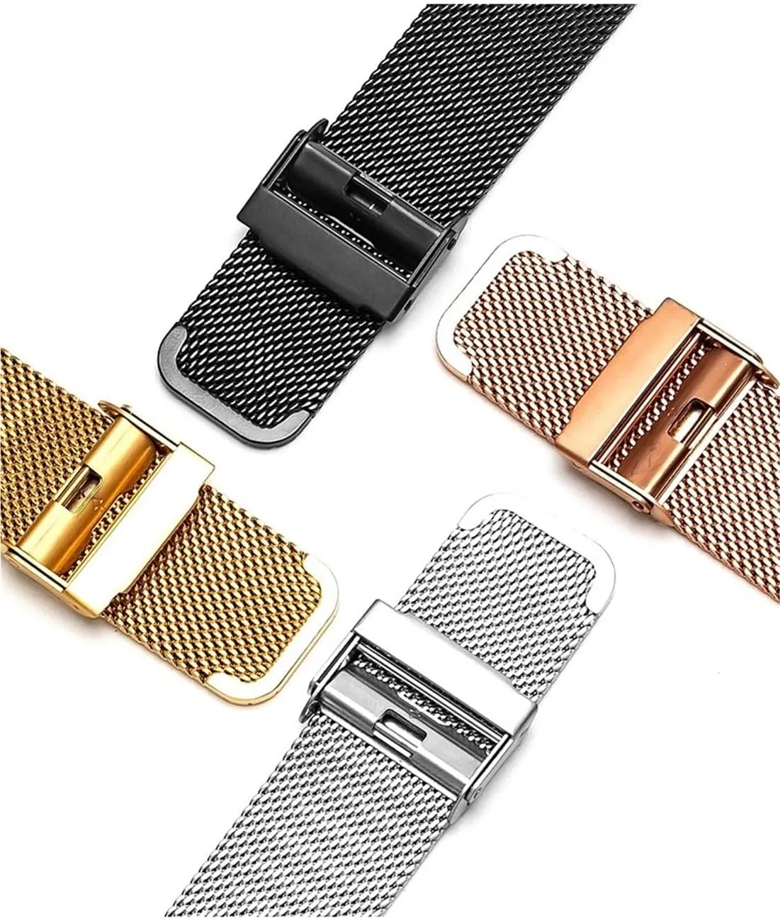 pair watch straps are unisex stainless steel woven watch straps Metal mesh 