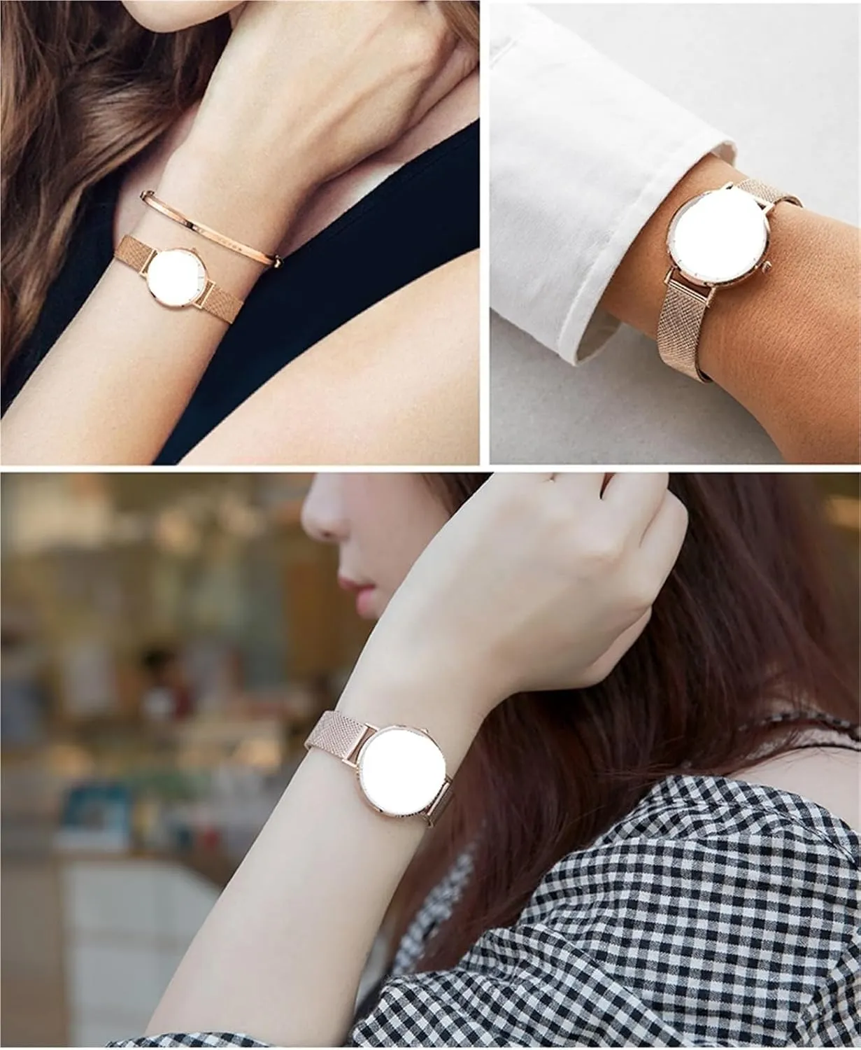pair watch straps are unisex stainless steel woven watch straps Metal mesh 