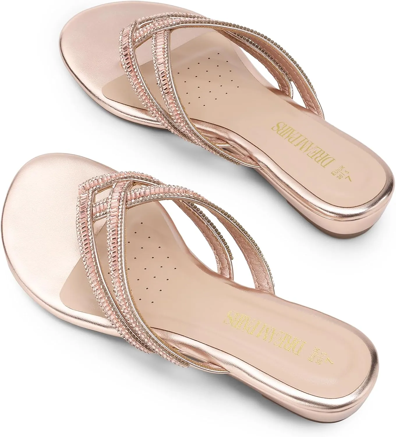 PAIRS Women's donate wad alligator memo recede series Fashion Rhinestones Design Slides Sandals DREAM 