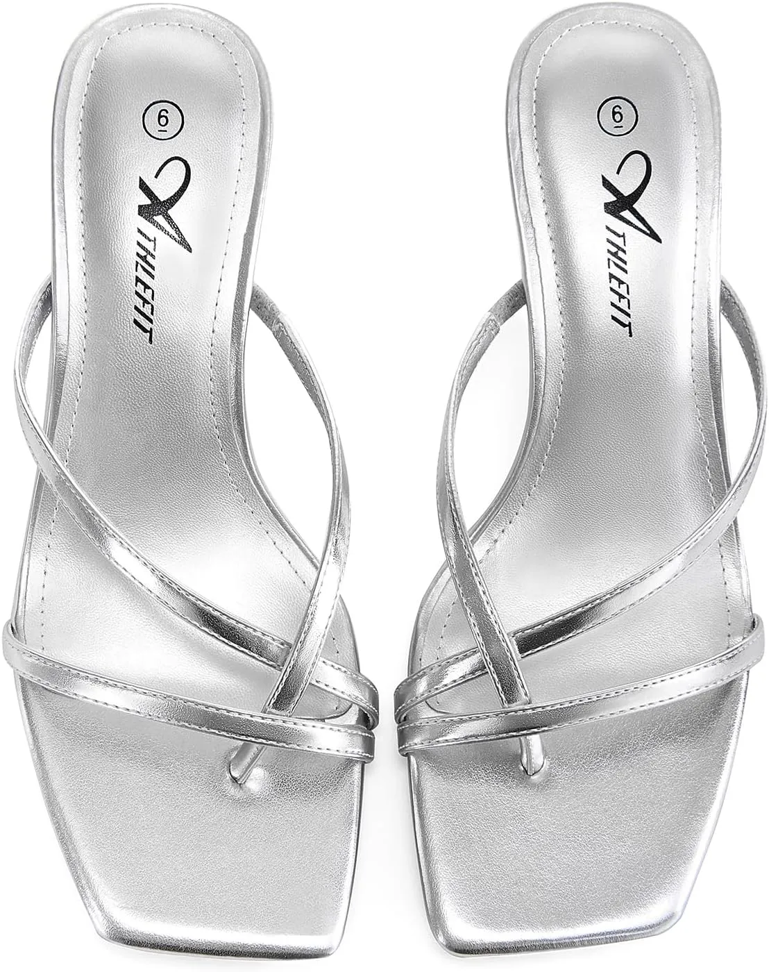 Party Dress Thong Heeled previous usher Sandals Athlefit Women's Strappy Kitten Heels Flip Flops Square Open Toe Low Heels Fashion 