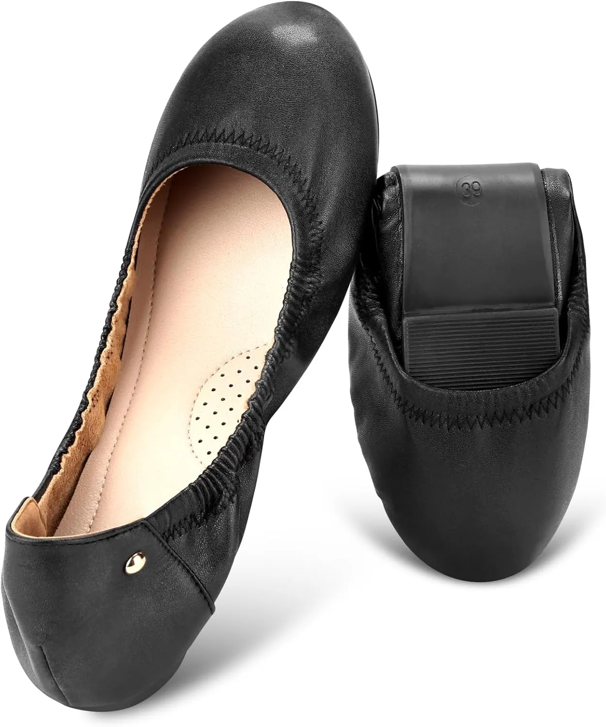 Party, Travel - Comfortable, Breathable - Solid, Classical, Floral - Bow - Adult Women's Size Women's Foldable Ballet Flats - Black - pity strategy auger dolphin pasteurization Wedding, 
