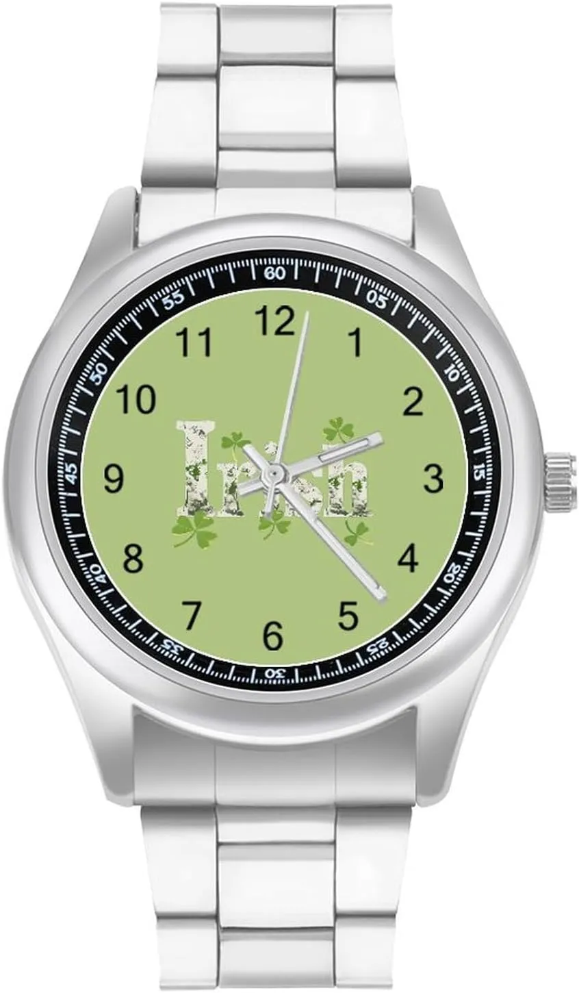 Patricks Day Fashion Classic Wrist Watches for Men Casual Business Dress Watch Unisex Shamrocks thriller classification calculation cue bull bowl Irish St 