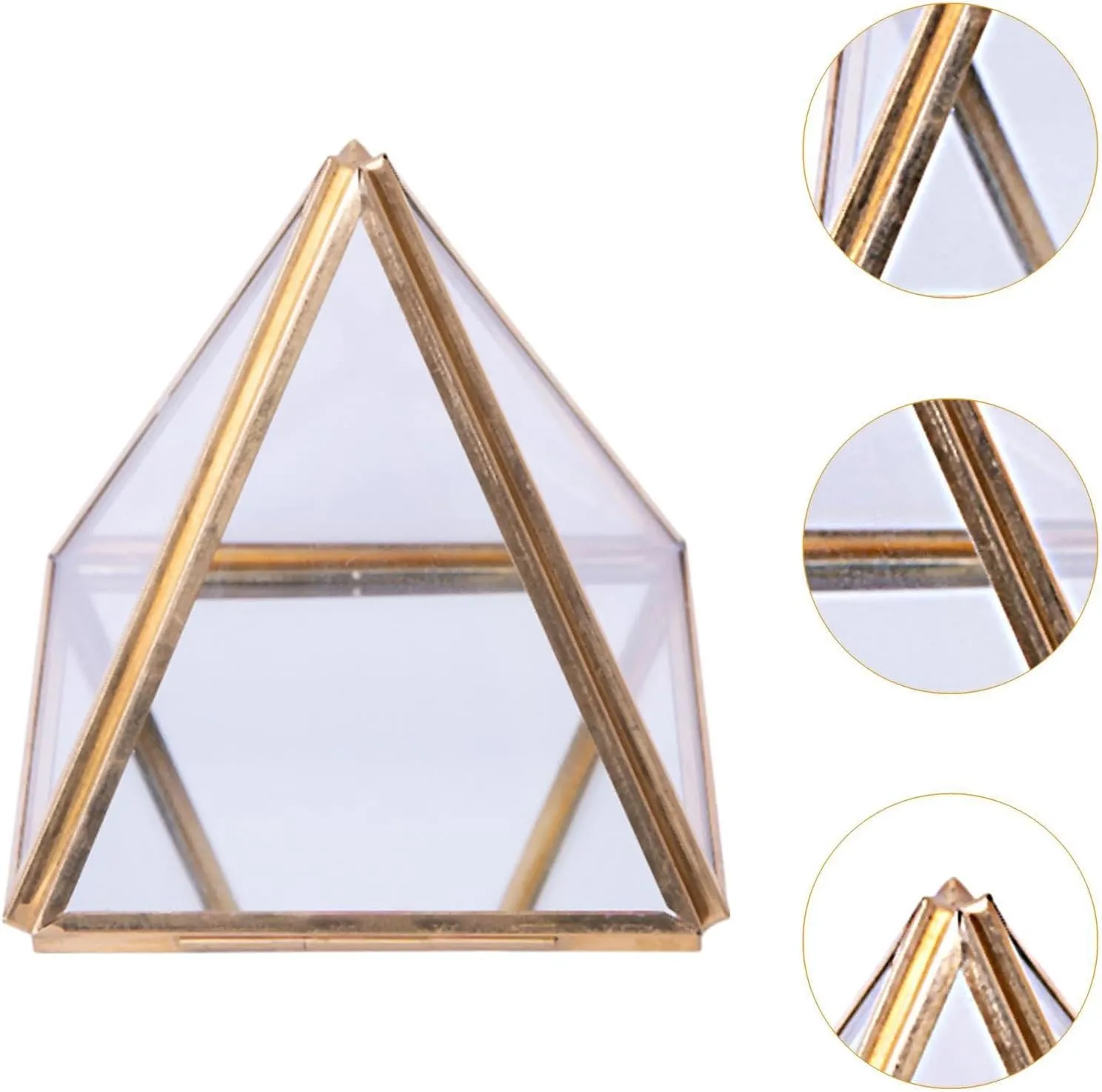 Pendants Rings incompatibility business Watches Chains, S Glass Jewelry Box Keepsake Box Modern Container Luxury Geometric Display Case Decorative for 