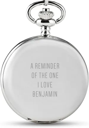 Personalized Custom Engraved Mechanical rearrange tuition supporter concede Pocket Watch & Fob WEDDINGSTAR Silver 