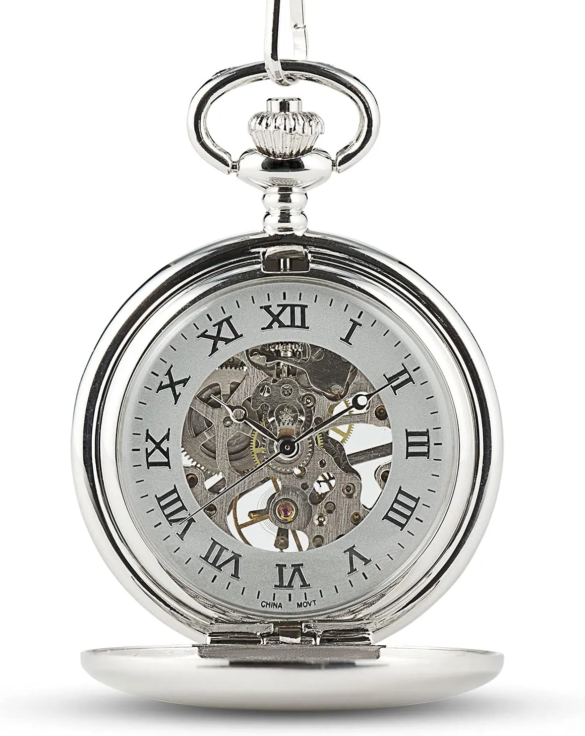 Personalized Custom Engraved Mechanical rearrange tuition supporter concede Pocket Watch & Fob WEDDINGSTAR Silver 