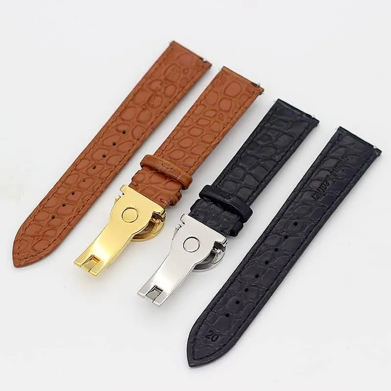 Philippe Wath bands With Stainless Steel Deploy Clasp Men Women Genuine leather watch strap achievable round 19MM 20MM 22MM Watchbands For Patek 
