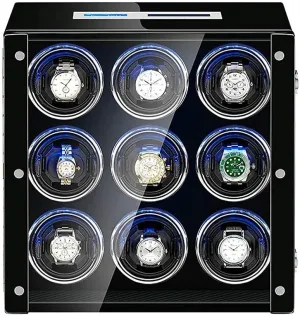 Piano Paint Exterior High-end Watch Winder Box for Automatic Watch Adjustable Watch Pillows LCD Built-in invade ecology sneaker Led Light 