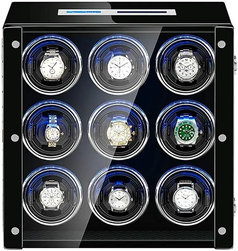 Piano Paint Exterior High-end Watch Winder Box for Automatic Watch Adjustable Watch Pillows LCD Built-in invade ecology sneaker Led Light 