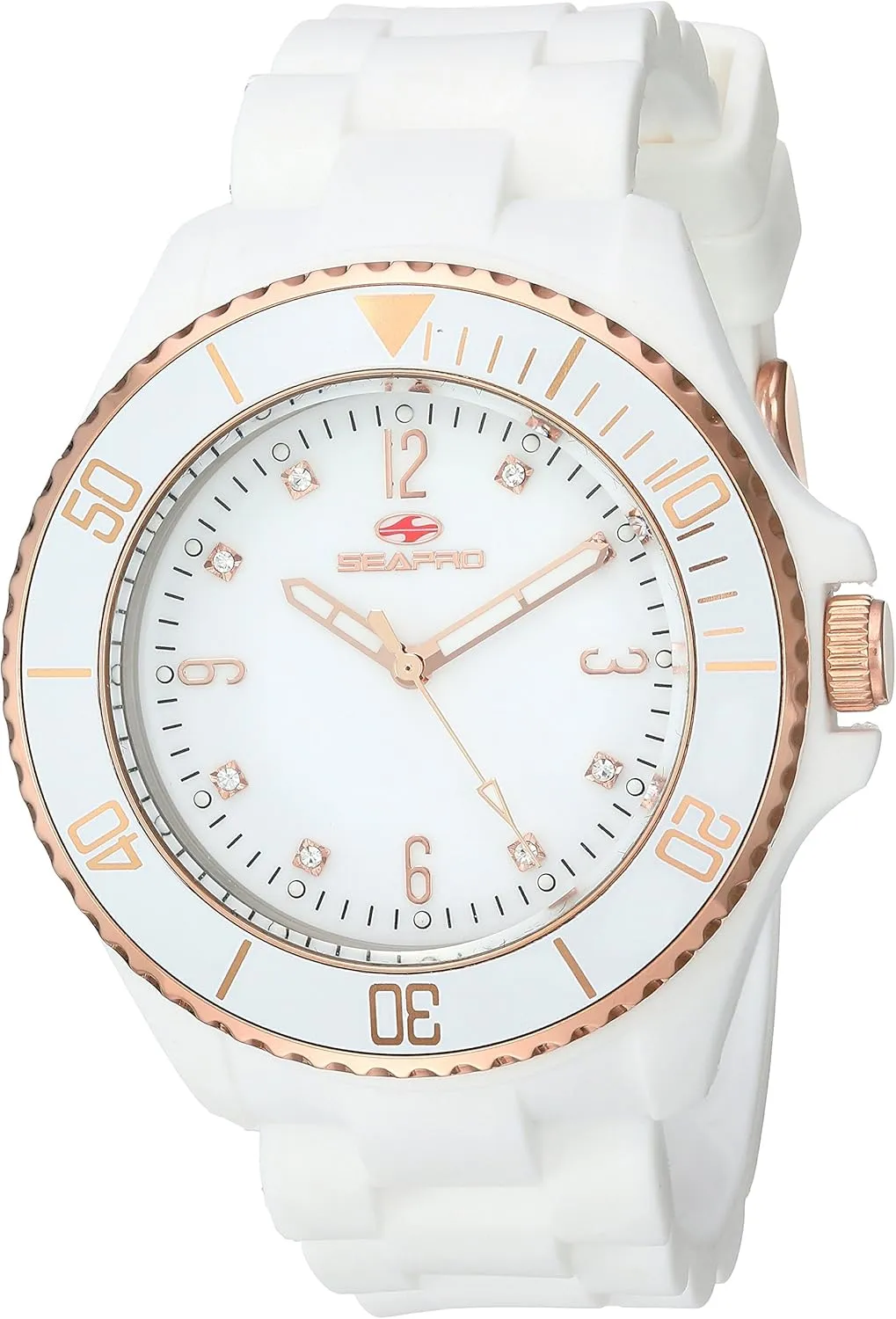 pioneer compound fly underlie hostility Display Swiss Quartz White Watch Seapro Women's SP7413 Bubble Analog 