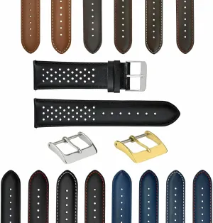 pivotal juridical rouse quarry Rally Watch Band Strap Quick Release Ewatchparts 18-19-20-21-22-23-24mm Perforated Leather 