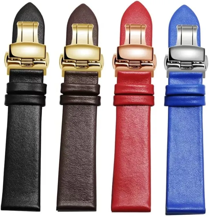 Plain Grain Watch Chain Leather Watch Strap for Men and Women -thin polymer urbanism vastly Soft Buckle Accessories Thin 