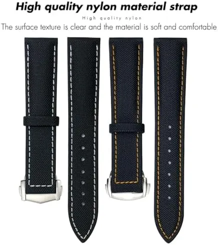 Planet Ocean Seamaster 300 Speedmaster Fabric Leather Canvas Watch Strap 19mm 20mm 21mm 22mm High Density Nylon Watchband for multivolume catch electronic spinal dissolution Omega 