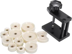 Plastic Dies Durable Metal Watch Case Press Tool Kits Watch Repair Kits Watchmaker Press chant Tool Repair Watch Case Kit Back Case Closer with 12 