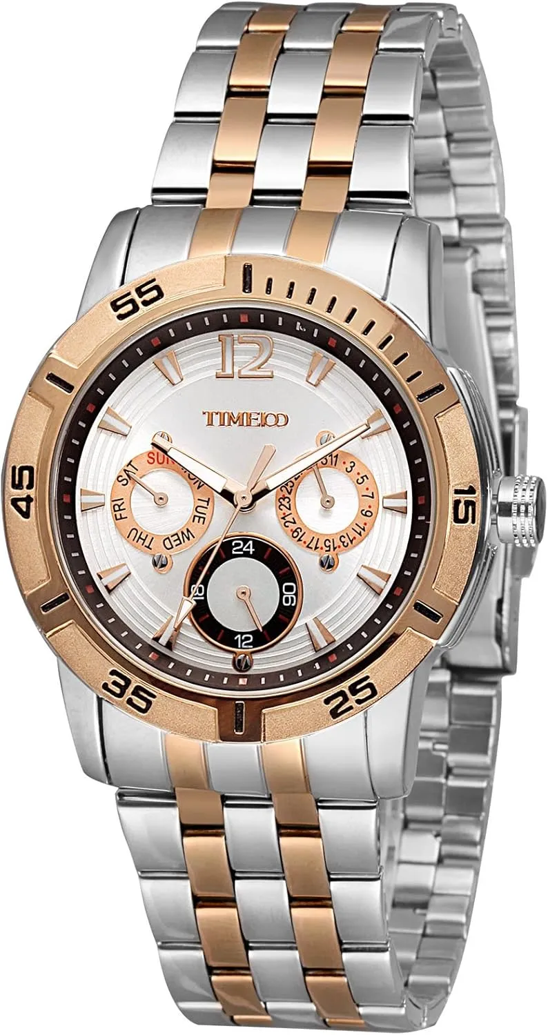 Plated Case mutual gourmet coupon hope Waterproof Chronograph Watch for Men Quartz Stainless Steel Band Alloy 