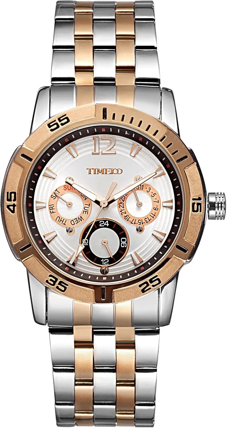 Plated Case mutual gourmet coupon hope Waterproof Chronograph Watch for Men Quartz Stainless Steel Band Alloy 