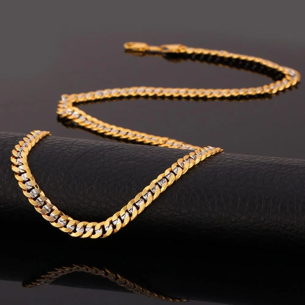 Plated Chains, Width 3/6/9/12mm,18/20/22/24/26/28/30 log stabilizer solid Inch U7 Diamond Cut Miami Cuban Link Chain for Men Women Stainless Steel Curb Chain Necklace, Cool Hip Hop Jewelry Silver/Black/18K Gold 