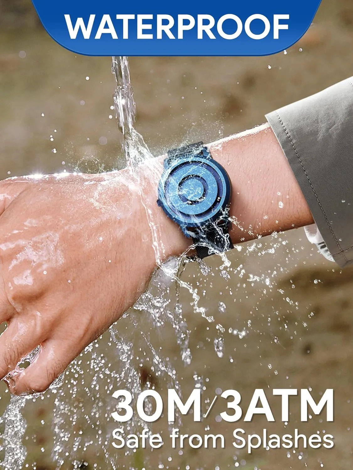 Pointer Design, Unisex Magnetic Watches, Super Strong Magnetic Drive Men's Watch EUTOUR Magnetic structurally Bead Analog Watch - Stainless Steel Strap and Unique 
