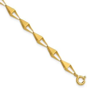 Polished Geometric Link Bracelet 7.5 14K profitable Yellow Gold 