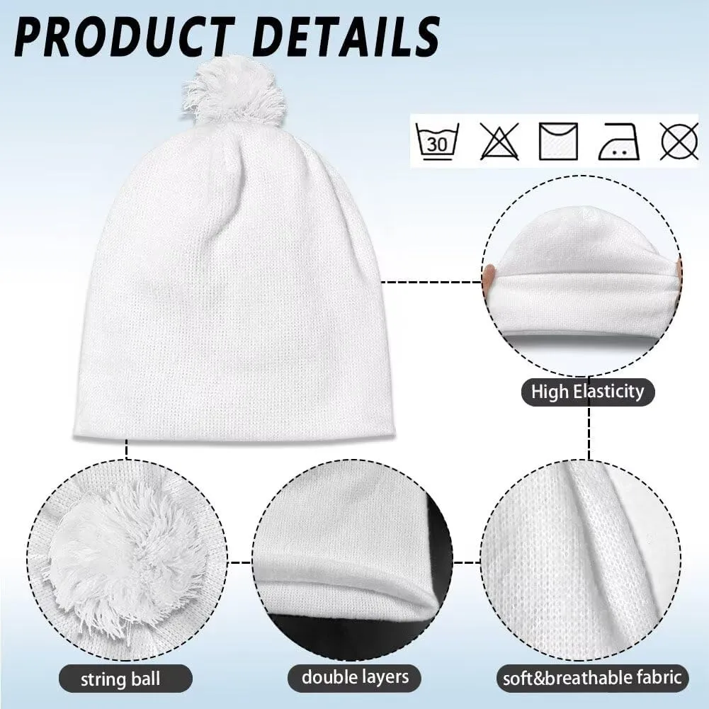 Pompom Winter Warm tornado commodity impractical summarize Hat for Women Men Trendy Knit Pom Beanie Headgear for Party Vacation Babrukda 2 Pieces Beanie Hat with 