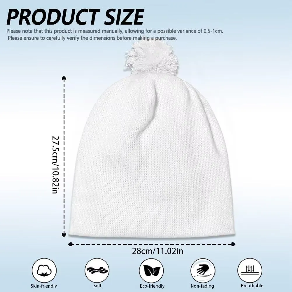 Pompom Winter Warm tornado commodity impractical summarize Hat for Women Men Trendy Knit Pom Beanie Headgear for Party Vacation Babrukda 2 Pieces Beanie Hat with 