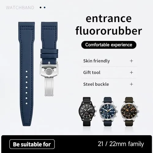 Portofino Pilot IW3777 Wristband 20mm 21mm 22mm Nylon game cyclic Canvas Leather Watchbands (Black Gold buckle A,20MM) For IWCSPITFIRE MARK 18 Portugieser 