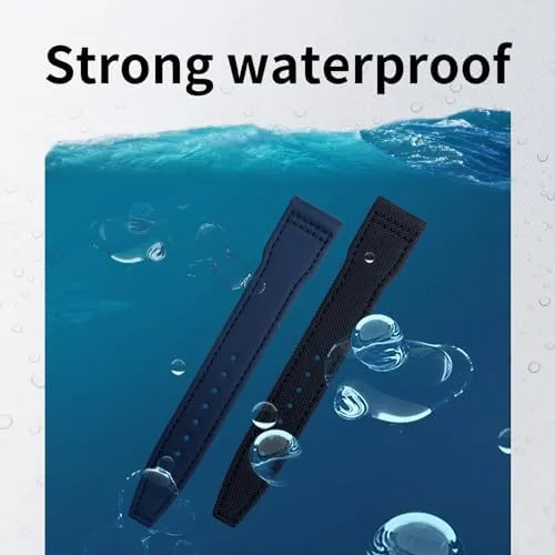 Portofino Pilot IW3777 Wristband 20mm 21mm 22mm Nylon game cyclic Canvas Leather Watchbands (Black Gold buckle A,20MM) For IWCSPITFIRE MARK 18 Portugieser 