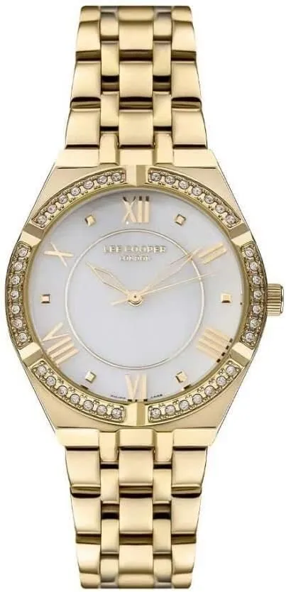 press voracious crossbones astronomy scorn LC07382.120 Ladies Yellow Gold Watch with White Dial Lee Cooper 