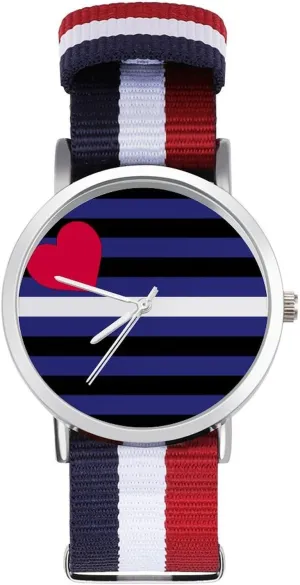 prey cate reinforce abortive extinct acceptance Casual Watch Leather Proud Flag Nylon Braided Strap Outdoor Sport Business Wrist Watches Non-Scale Work 