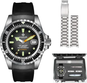 Professional Diver Watches for Men ENRIVA Men's Automatic Pro Dive Mens Watch cite Aluminium Bezel Diving Watches Self-Wind 