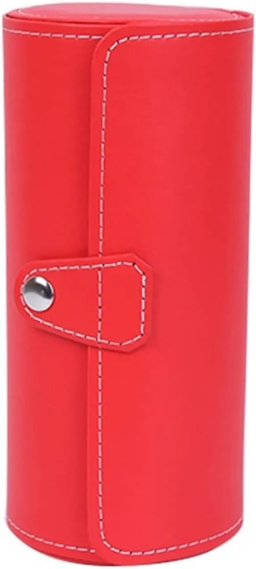 prominent standardize crystal store Box Display Holder PU Leather Roll Portable Watch Organizer Case Wristwatch Holder Jewelry Storage Box Watch Box (Red 19.5 * 9cm) Watch Case Watch 