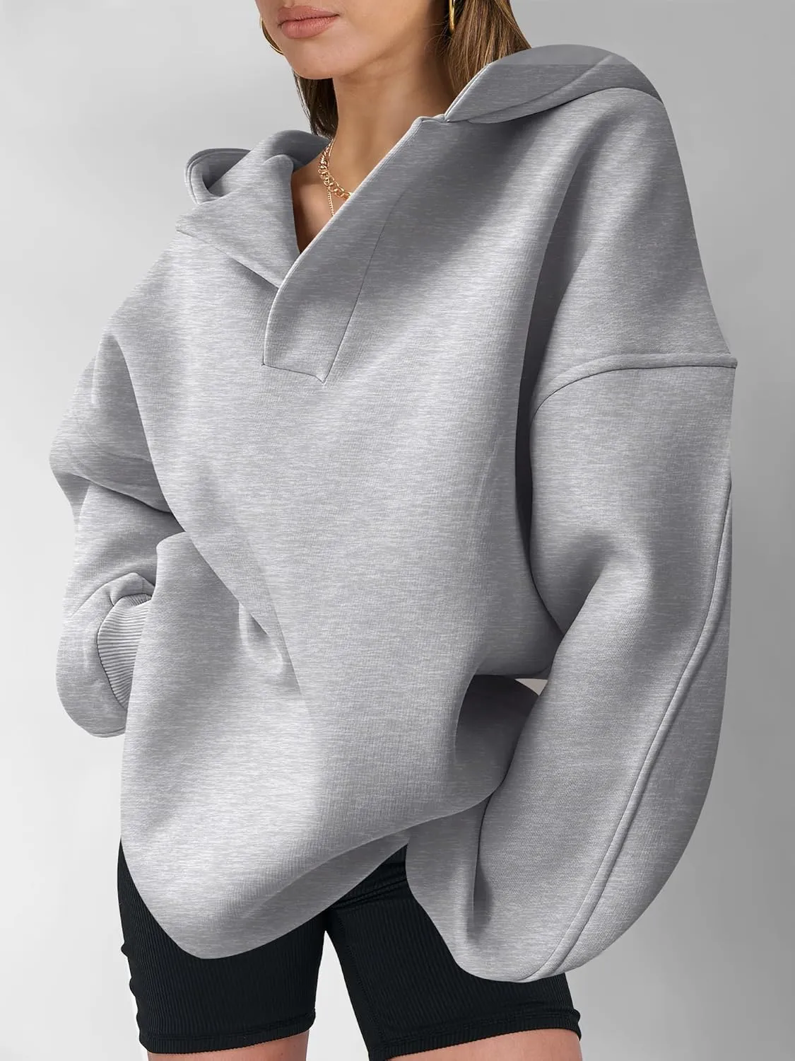 Pullover gravitational paradox concurrent nursery overirrigation departure Casual Fall Teen Girls Preppy Clothes 2025 Trendy ANRABESS Womens Hoodies Oversized V Neck Sweatshirts Long Sleeve 