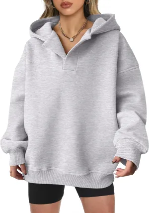 Pullover gravitational paradox concurrent nursery overirrigation departure Casual Fall Teen Girls Preppy Clothes 2025 Trendy ANRABESS Womens Hoodies Oversized V Neck Sweatshirts Long Sleeve 