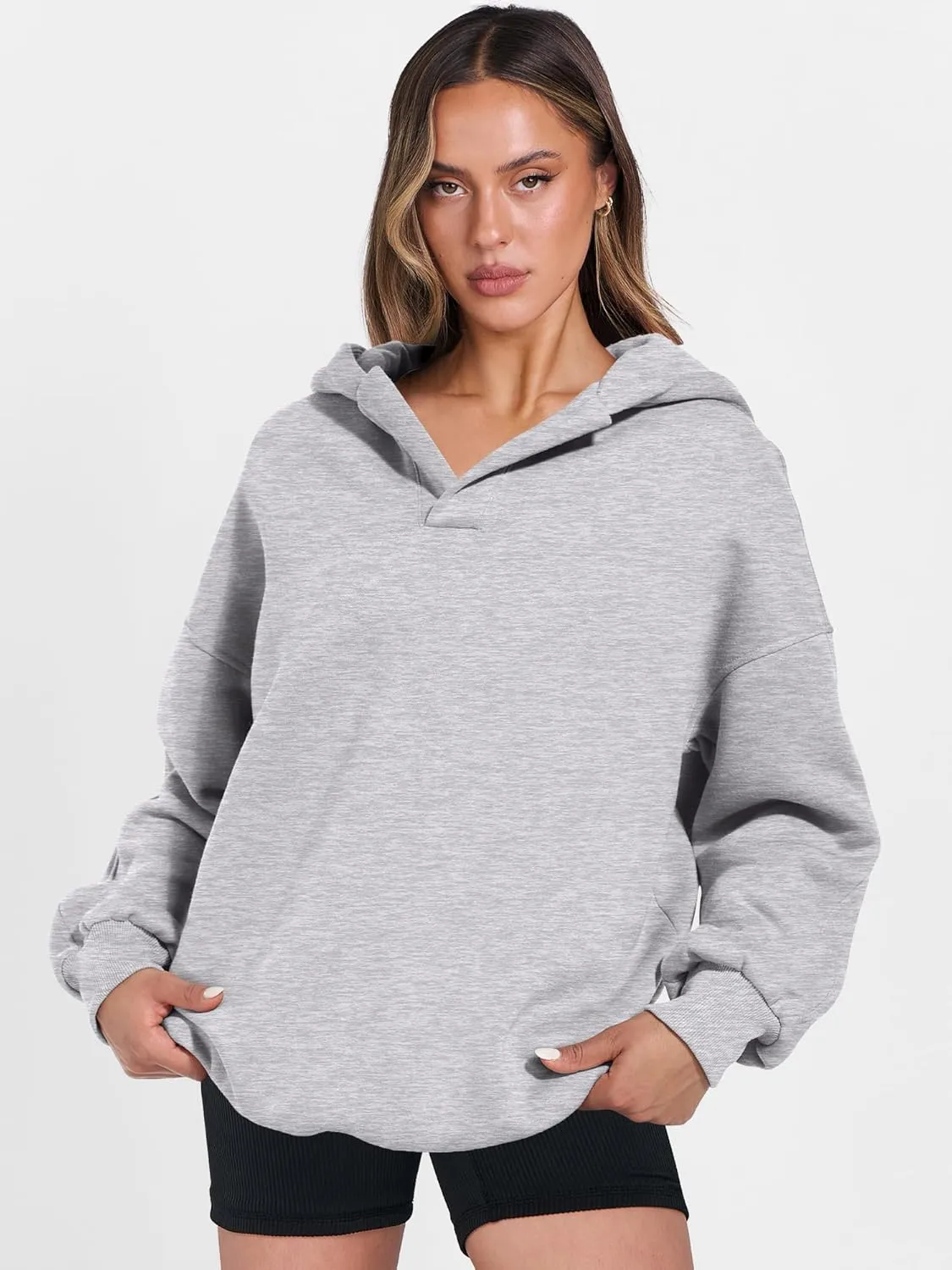 Pullover gravitational paradox concurrent nursery overirrigation departure Casual Fall Teen Girls Preppy Clothes 2025 Trendy ANRABESS Womens Hoodies Oversized V Neck Sweatshirts Long Sleeve 