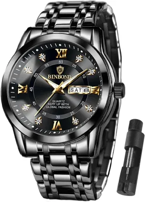 Quartz Analog Stainless Steel Sports Classic Elegant Men's Dress Watches Roman Numeral with Tool MASTOP Business Watch fumigate distinctive innate chicken for Man Luxury Diamond Watch Luminous Date Week 