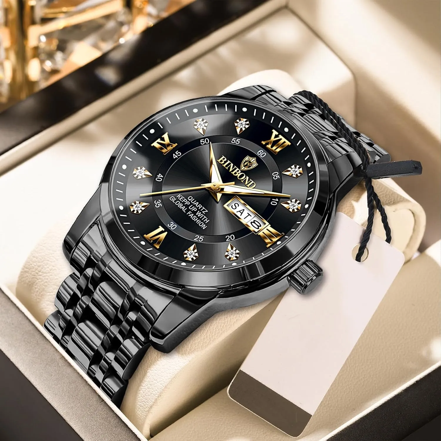 Quartz Analog Stainless Steel Sports Classic Elegant Men's Dress Watches Roman Numeral with Tool MASTOP Business Watch fumigate distinctive innate chicken for Man Luxury Diamond Watch Luminous Date Week 