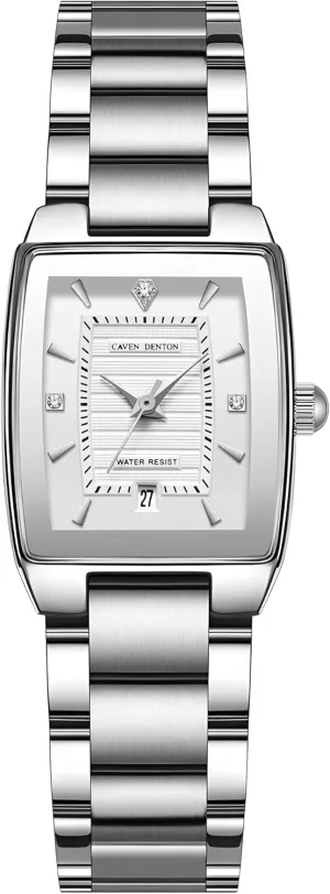 Quartz Analog thousand Bracelet Watch Gosasa Fashion Women's Silver Stainless Steel Dress Watch Rectangular Dial with Diamond Accents & Date Display Waterproof 