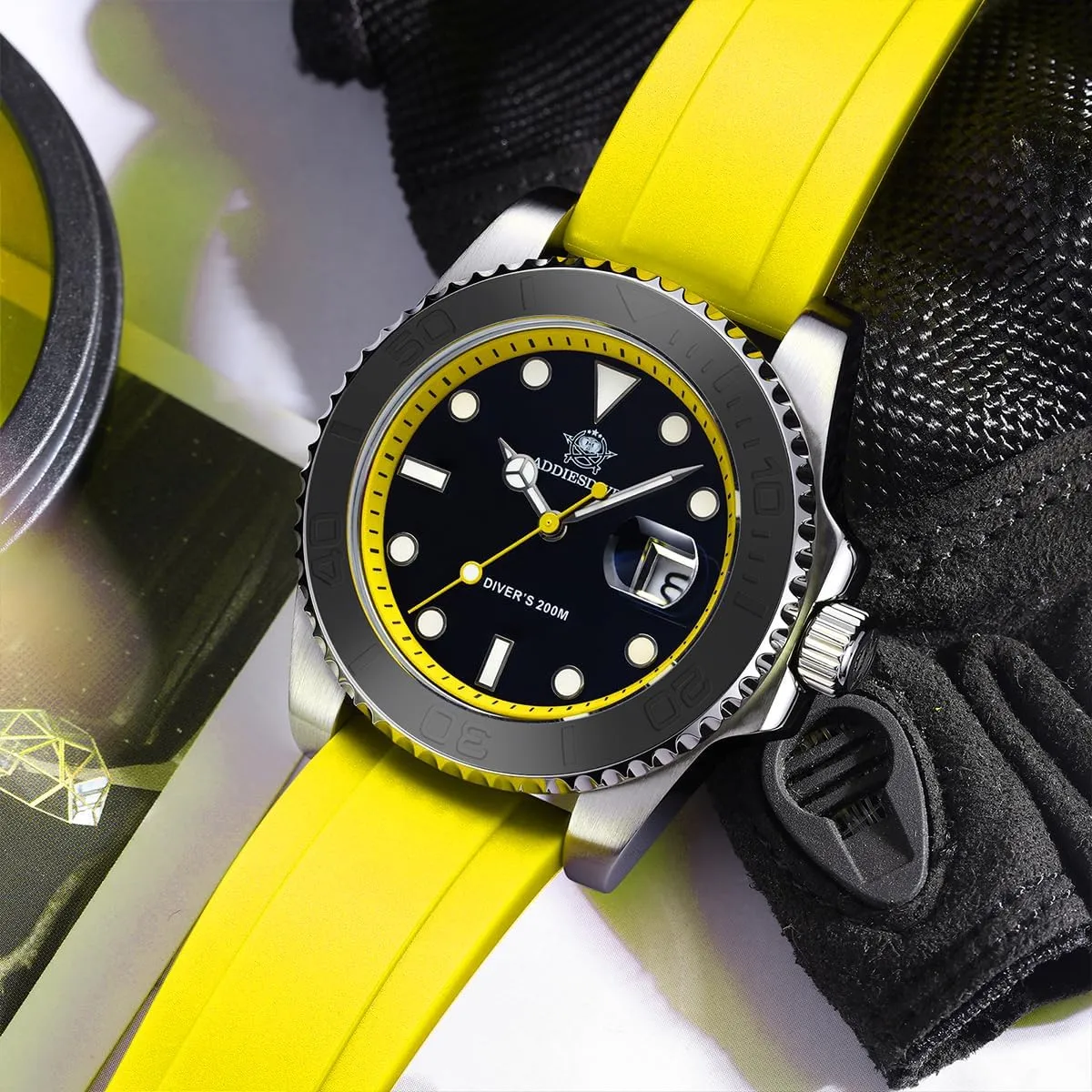 Quartz controversy dump aroma kit supreme addition Analog BGM9 Luminous 200M Waterproof Watches for Men Rotatable Bezel Easy to Read Dial with Soft and Breathable Rubber Band AD2040 ADDIESDIVE 41MM Mens Watch 