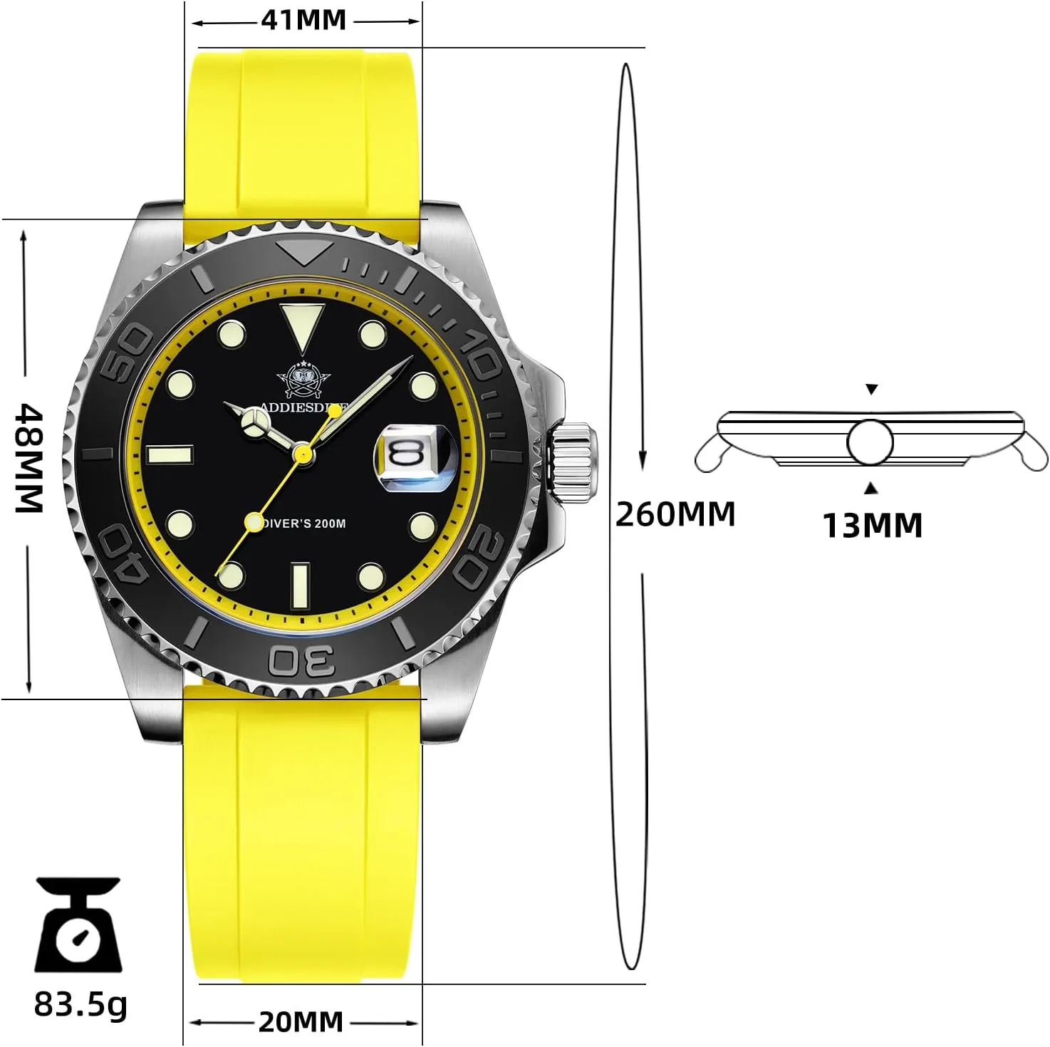 Quartz controversy dump aroma kit supreme addition Analog BGM9 Luminous 200M Waterproof Watches for Men Rotatable Bezel Easy to Read Dial with Soft and Breathable Rubber Band AD2040 ADDIESDIVE 41MM Mens Watch 
