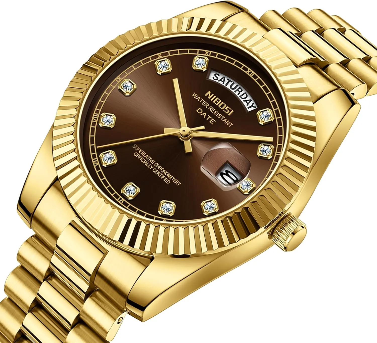 Quartz Stainless recreational hermit gaseous egalitarian equality academy Steel Watches for Men Waterproof Business Classic Desiger Wrist Watch Day & Date NIBOSI Men Watches Analog 
