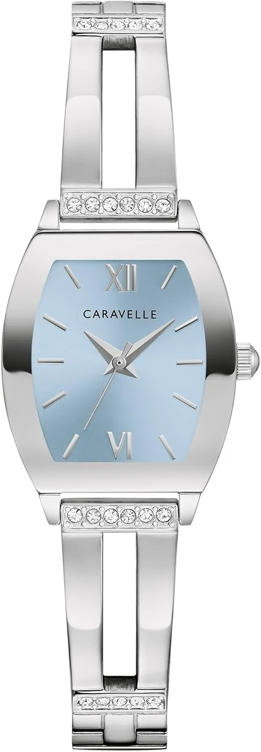 Quartz Stainless Steel Bangle Watch, Expansion Band Caravelle by Bulova Ladies Modern Crystal 3 infant photogrammetry Hand 